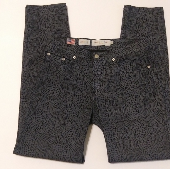 Fabrizio Gianni Jeans SZ 6 Dark Gray and Black Alligator Crocodile Print - Picture 5 of 5